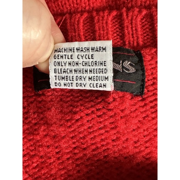 Vintage Captions Puff Sleeve Red Pullover Sweater 80s Size Large L - Picture 8 of 8